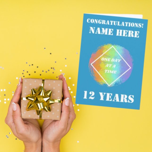 Customize Name/Milestone One Day At A Time - NA Card (Creator Uploaded)