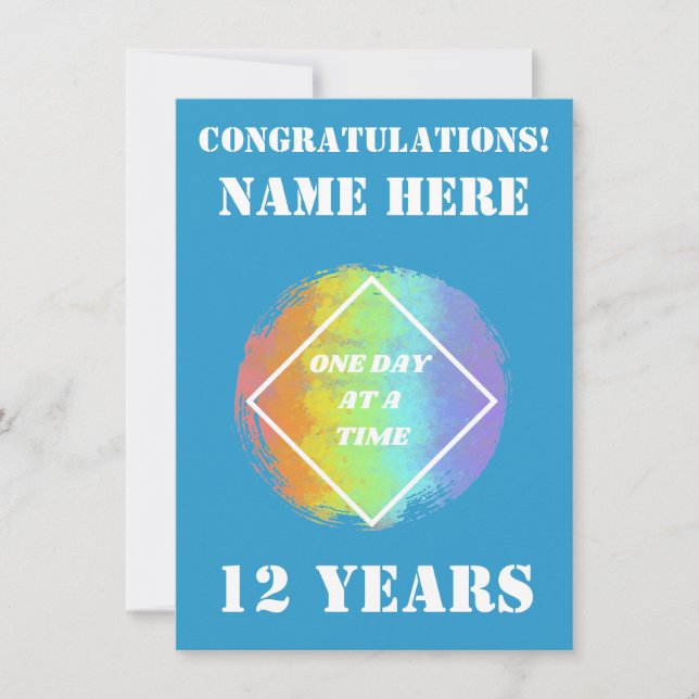 Customize Name/Milestone One Day At A Time - NA Holiday Card (Front)