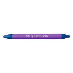 Customize name or initials Purple Black Ink Pen