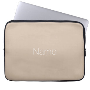 Customize Name or text beige, tan, neutral elegant Laptop Sleeve