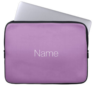 Customize Name or text lavender white elegant Laptop Sleeve