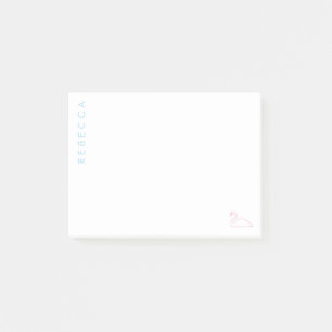 Customize Name Pale Blue, Swan Pale Pink, Ver 2 Post-it Notes