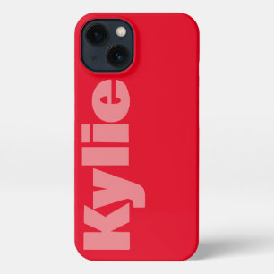 Customize Name Red Colour Stylish Modern iPhone15. iPhone 13 Case