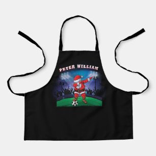 Customize Name Santa Christmas Soccer Apron