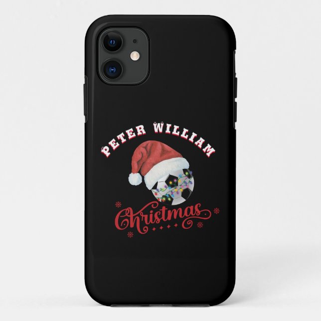 Customize Name Santa Christmas Soccer   Case-Mate iPhone Case (Back)