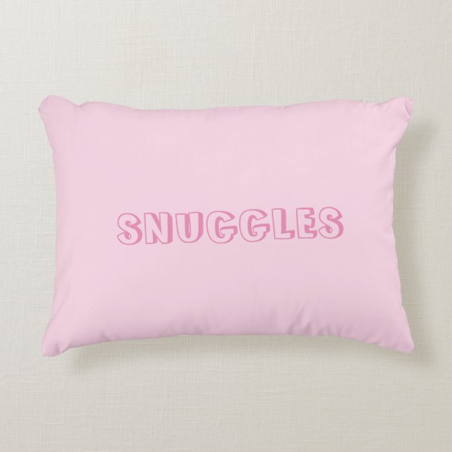 Customize name "Snuggles" Light pink Accent Pillow (Front)