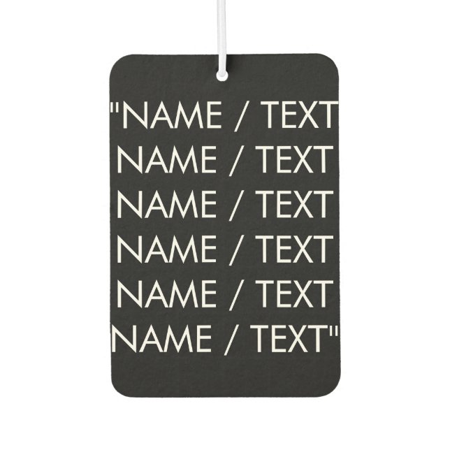 Customize Name text minimalist elegant black white Air Freshener (Front)