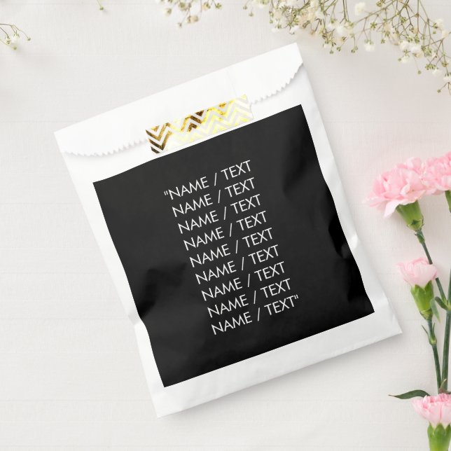 Customize Name text minimalist elegant black white Favour Bag (Sealed)