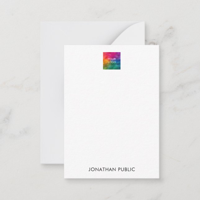 Customize Name Upload Logo Here Trendy Vertical Card (Front)