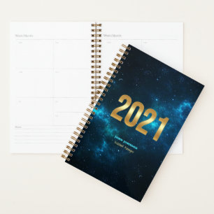 Customize NAVY BLUE SKY 2021 Calendar Planner