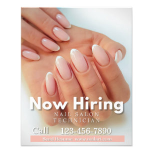 Customize Now Hiring Nail Salon Technician Pink Photo Print