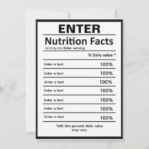 Customize Nutrition chart label template