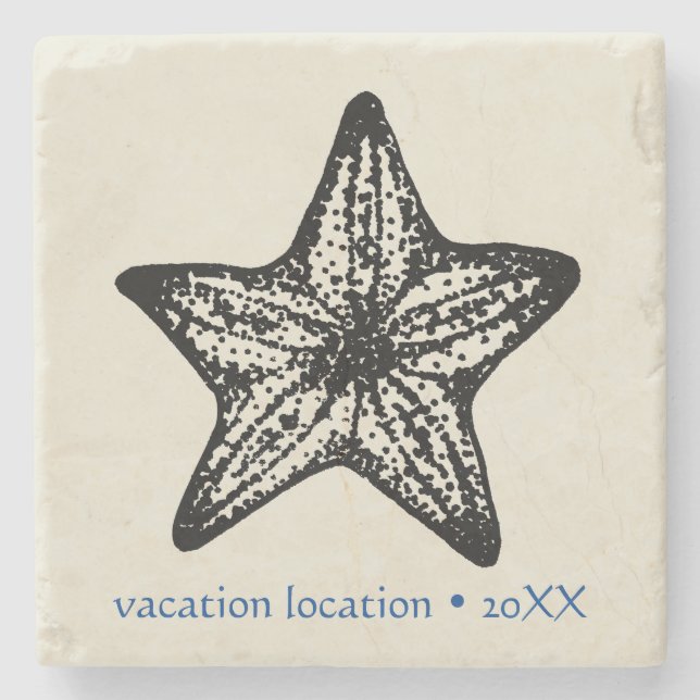 Customize Ocean Starfish Sand Stone Coaster (Front)