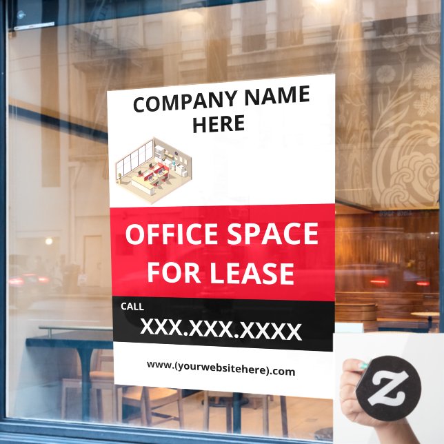 Customize Office Space Business Front  Window Cling (Cafe Window)