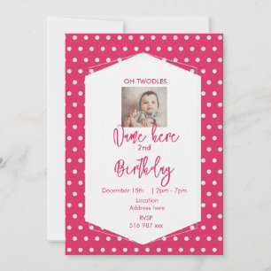 Customize oh twodles birthday invitation