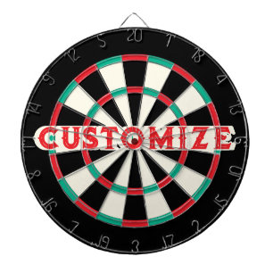 CUSTOMIZE Old Classic Style personalized Red Text Dartboard