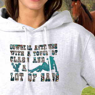 Customize on Back Horse Lover Cowgirl Hoodie