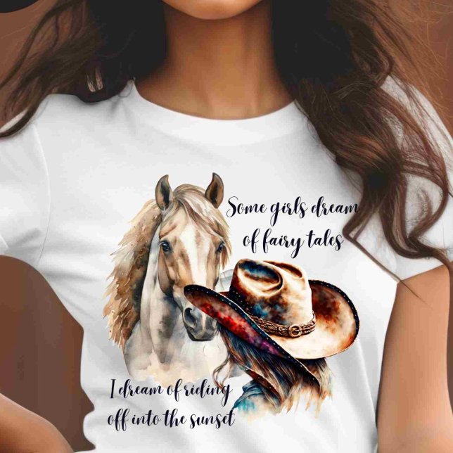 Customize on Back Horse Lover Cowgirl T-Shirt (Creator Uploaded)