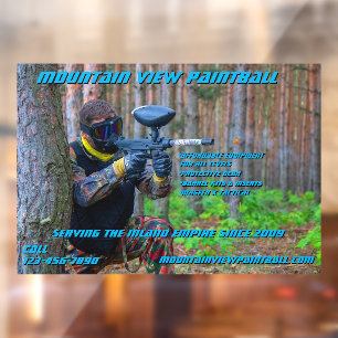 Customize Paintball Shop Gear Front  Window Cling