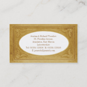 Customize Pale Gold Border Business Card