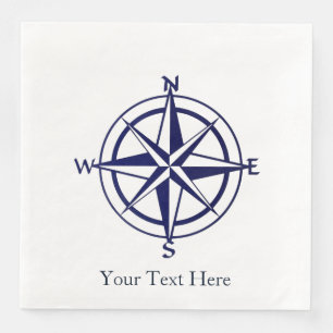 Customize Paper Napkin - Nautical Compass