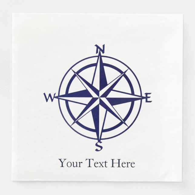 Customize Paper Napkin - Nautical Compass (Front)