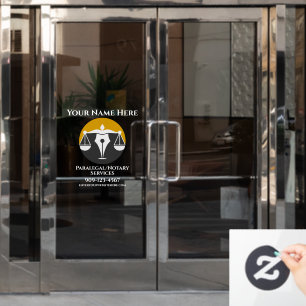 Customize Paralegal Notary Services Business Door Window Cling