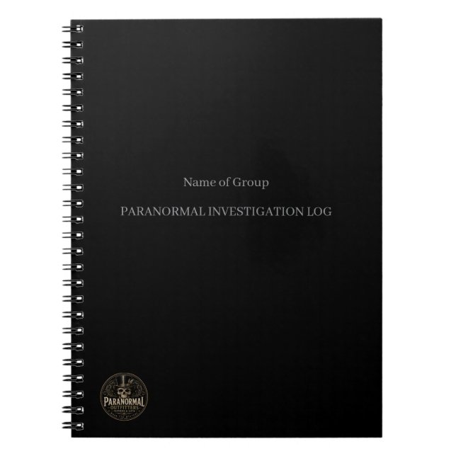 Customize Paranormal Investigation Log Notebook (Front)