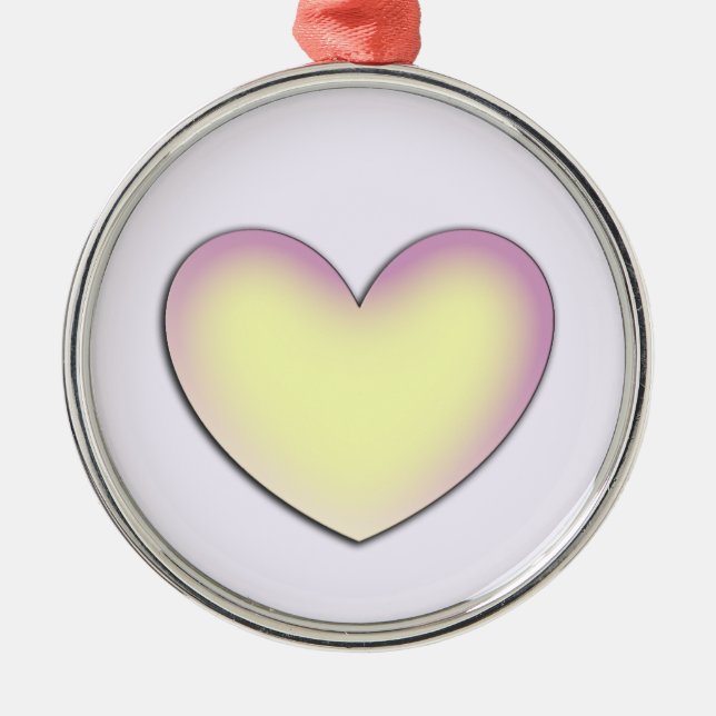 Customize Pastel Heart Metal Ornament (Front)