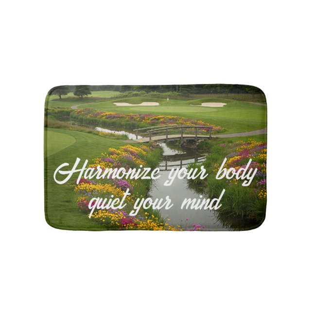 Customize Peaceful Golf Scene Art Bath Mat (Front)