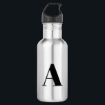 Customize, personalize Alphabet initial letter 532 Ml Water Bottle<br><div class="desc">Customize,  personalize Alphabet initial letter stainless steel water bottle
black</div>
