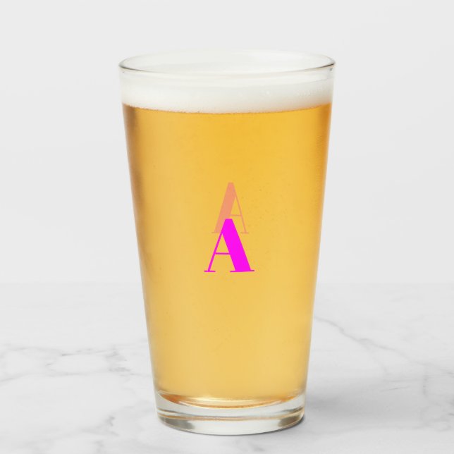 Customize, personalize Alphabet initial letter Glass (Front Filled)