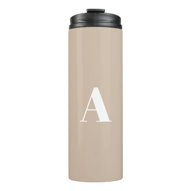 Customize personalize Alphabet initial letter Thermal Tumbler (Front)