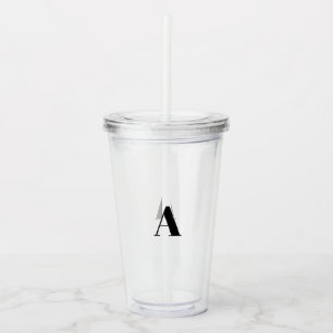 Customize, personalize alphabet initial monogram acrylic tumbler