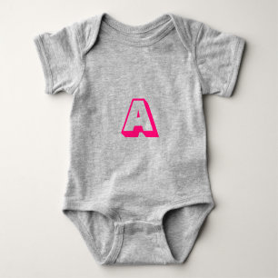 Customize, personalize alphabet initial monogram baby bodysuit
