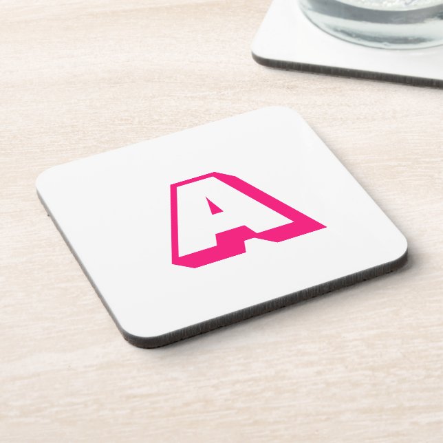 Customize, personalize Alphabet initial monogram Coaster (Left Side)