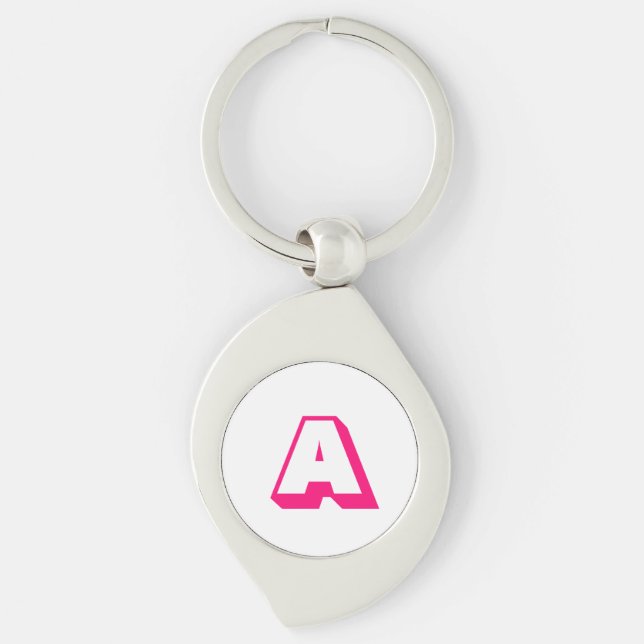 Customize, personalize alphabet initial monogram keychain (Front)