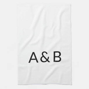 Customize, personalize alphabet initial monogram kitchen towel