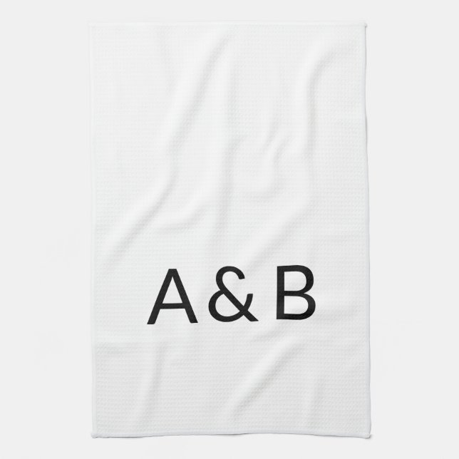 Customize, personalize alphabet initial monogram kitchen towel (Vertical)