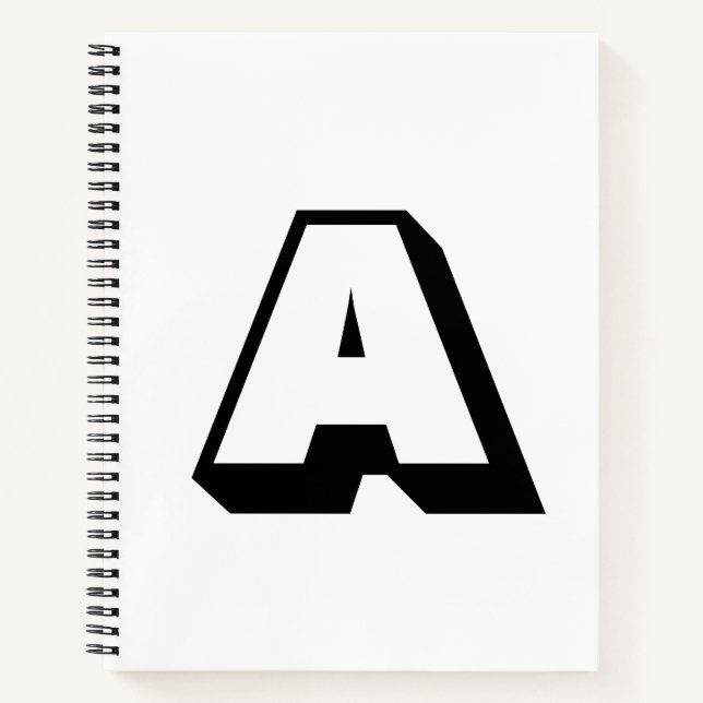 Customize, personalize alphabet initial monogram notebook (Front)