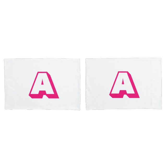 Customize, personalize alphabet initial monogram pillowcase (Front-Set)