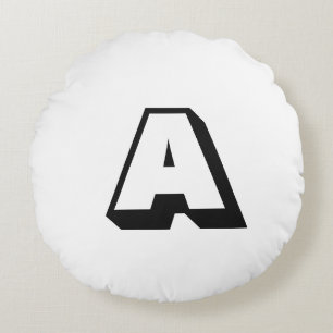 Customize, personalize alphabet initial monogram round pillow