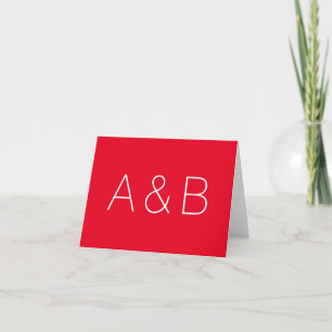 Customize, personalize alphabet initial monogram thank you card