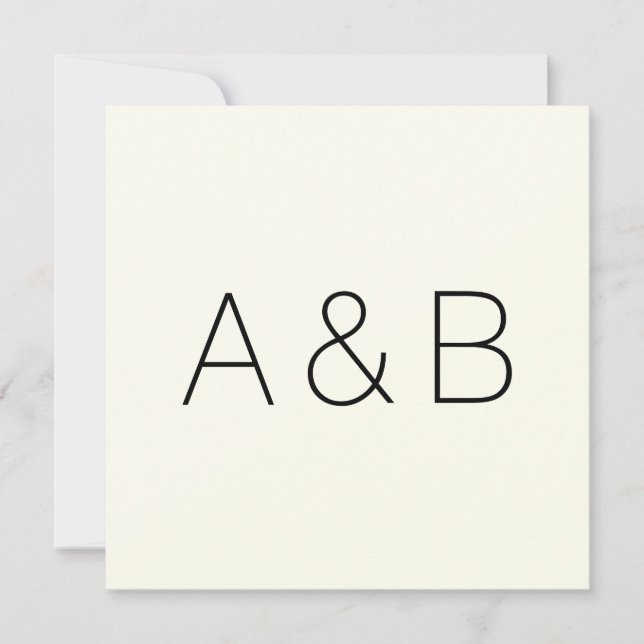 Customize, personalize alphabet initial monogram thank you card (Front)