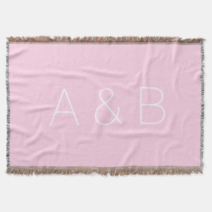 Customize, personalize alphabet initial monogram throw blanket