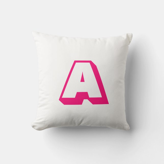 Customize, personalize alphabet initial monogram throw pillow (Front)