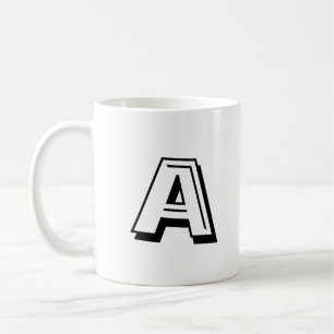 Customize, personalize Alphabet letter black white Coffee Mug