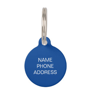 Customize, personalize Blue, white dog, pet Name Tag