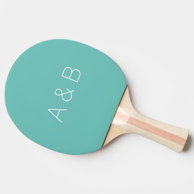 Customize, personalize couple initials monogram ping pong paddle (Side)