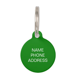 Customize personalize green dog pet Name ID Tag